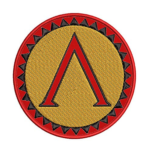 Ancient Warriors Legendary Spartan Shield Embroidered Premium Patch DIY Iron-on or Sew-on Decorative Badge Emblem Vacation Souvenir Travel Gear Clothes Appliques