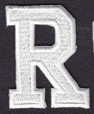 ZENDA Letters - White Block Letter  R   1 7 8   - Iron On Embroidered Applique Patch