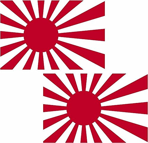 LPF USA 2-3 inch Rising Sun Flag Decal Set Japanese Military Japan Vinyl Car Sticker RH