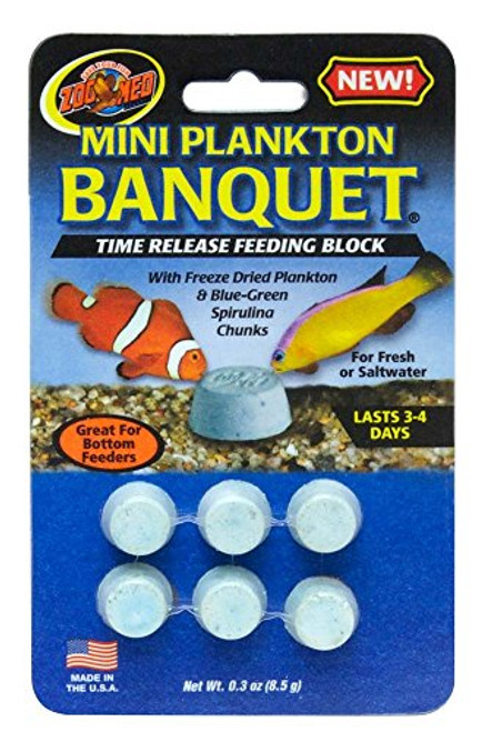 Zoo Med Laboratories Aquatrol Plankton Banquet Block Feeder Mini 6 Count
