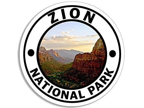 LPF USA Round Zion National Park Sticker  Hike Travel rv