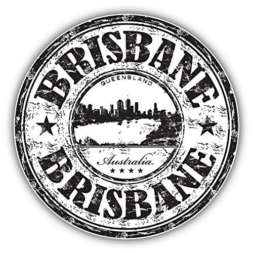 Brisbane City Australia Grunge Travel Stamp Window Truck Car Bumper Sticker Decal 5 inch x 5 inch