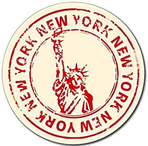 Round Vintage Travel Stamp New York Sticker ny Liberty NYC Statue Liberty Round Vintage Travel Stamp New York Sticker ny Liberty NYC Statue Liberty