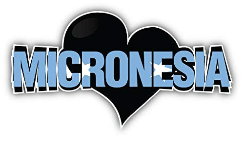 KW Vinyl Micronesia Art Heart Flag Travel Slogan Truck Car Window Bumper Sticker Decal 5 inch