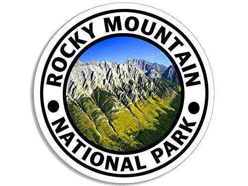 GHaynes Distributing Round Rocky Mountain National Park Sticker Decal  Hike Travel rv  Size  4 x 4 inch