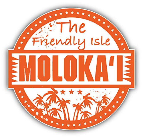 JJH Inc Molokai Hawaii Island Grunge Travel Stamp Vinyl Decal Sticker Waterproof Car Decal Bumper Sticker 5 inch