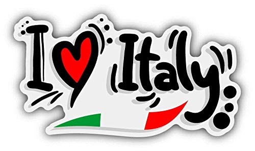 JJH Inc I Love Italy Travel Slogan Vinyl Decal Sticker Waterproof Car Decal Bumper Sticker 5 inch