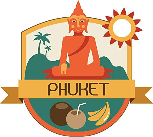 JJH Inc Phuket Thailand World City Travel Label Badge Vinyl Decal Sticker Waterproof Car Decal Bumper Sticker 5 inch