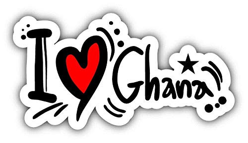 JJH Inc I Love Ghana Travel Slogan Vinyl Decal Sticker Waterproof Car Decal Bumper Sticker 5 inch