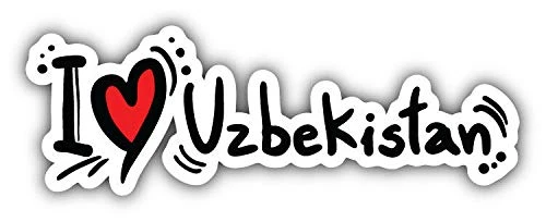 KW Vinyl I Love Uzbekistan Travel Slogan Truck Car Window Bumper Sticker Decal 5 inch