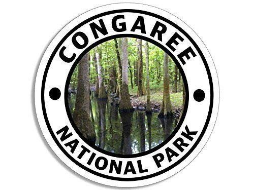 JR Studio 4x4 inch Round Congaree National Park Sticker  Hike Travel rv  Vinyl Decal Sticker Car Waterproof Car Decal Bumper Sticker
