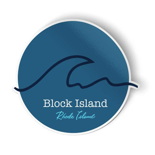 Squiddy Block Island Rhode Island Wave - Vinyl Sticker Decal for Phone  Laptop  Water Bottle  2.5 inch high