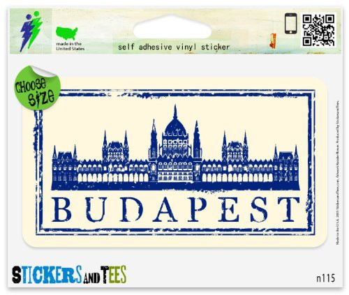 Budapest Travel Vinyl Car Bumper Window Sticker 3 inch x 2 inch