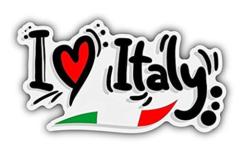 I Love Italy Travel Slogan Sticker Decal Design - Sticker Graphic - Auto  Wall  Laptop  Cell  Truck Sticker for Windows  Cars  Trucks