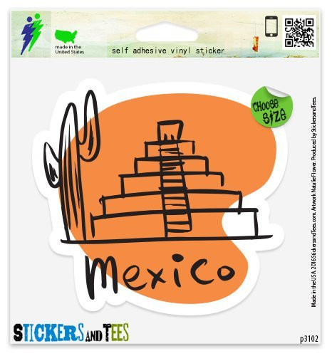 Mexico Travel Vinyl Car Bumper Window Sticker 2 inch x 2 inch