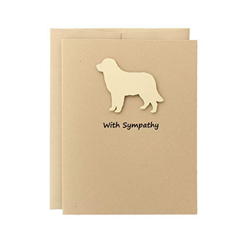 Golden Retriever Sympathy Card   Yellow Dog Condolences Greeting Card   Handmade Kraft Brown with Matching Envelope   Pet Sympathy