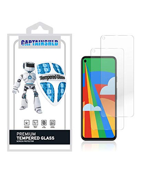 2 Pack  CaptainShld for Google Pixel 4a  5G  Screen Protector Tempered Glass  Anti Scratch  9H Hardness  Bubble Free