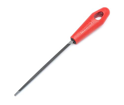 Crescent Nicholson 6 inch Triangle Single Cut Extra Slim Taper File with Red Handle - 21736NN