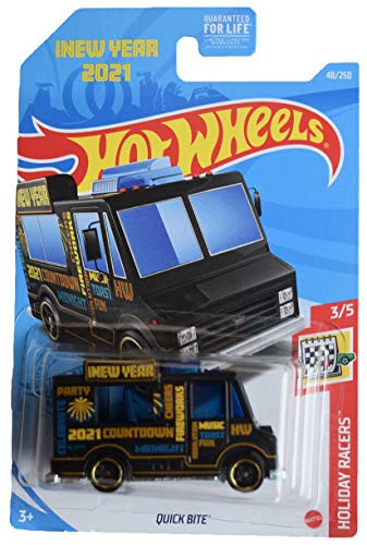 DieCast Hotwheels Quick Bite  Happy New Year 2021   Holiday Racers 3 5  Black