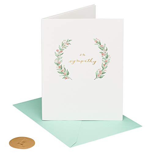 Papyrus Sympathy Card  Elegant Greenery