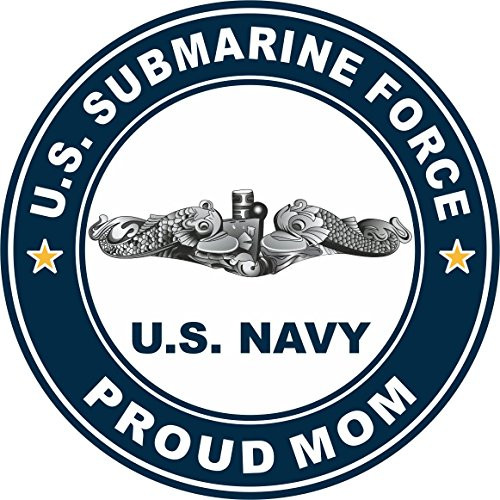 US Navy US Submarine Force Proud Mom Silver Dolphins Military Veteran Served Window Bumper Sticker Vinyl Decal 3.8 inch