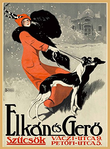 MAGNET Elkán es Gerö Budapest Hungary Greyhound Vintage Travel Advertisement Magnet