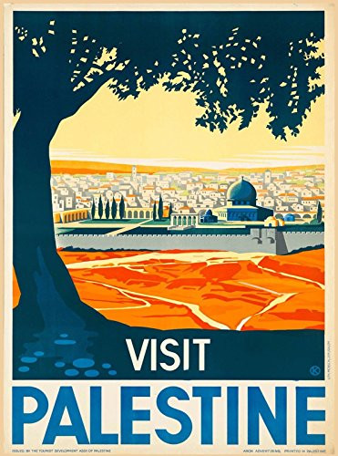 MAGNET Visit Palestine Israel Bible Jerusalem Vintage Travel Art Magnet Advertisement