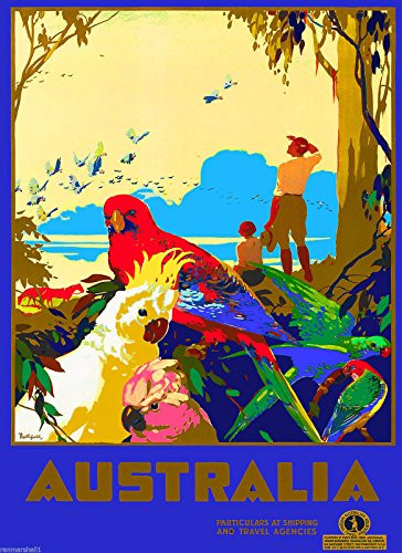 MAGNET Australia Galah Cockatoo Birds Vintage Australian Travel Magnet Advertisement