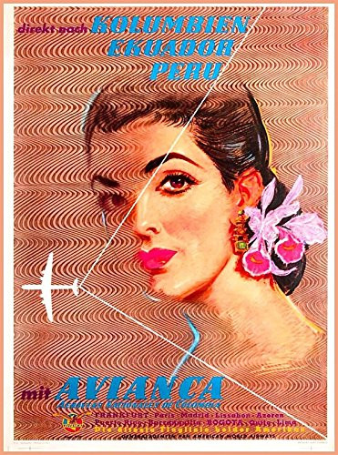MAGNET Colombia Ecuador Peru South America Avianca Jet Travel Art Advertisement Magnet