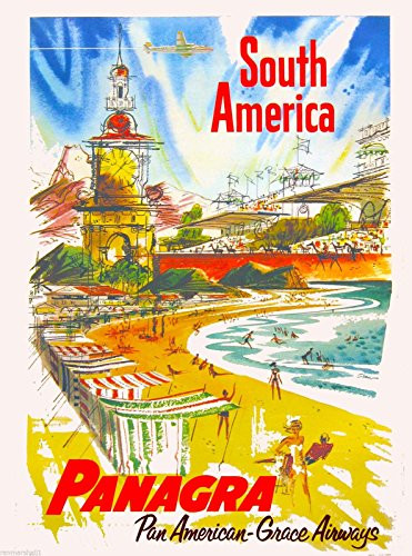 MAGNET South America Panagra American Spanish Vintage Travel Advertisement Art Magnet