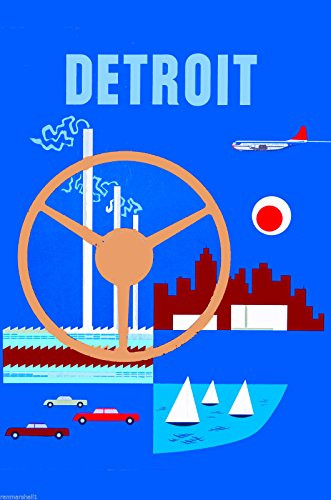 MAGNET Detroit Michigan Auto United States of America Travel Advertisement Art Magnet