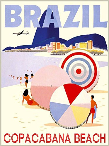 MAGNET Brazil Rio de Janeiro Beach South America Vintage Travel Advertisement Magnet