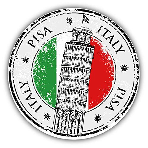 JJH Inc Magnet Pisa City Italy Flag Grunge Travel Stamp Flexible Vinyl Magnet Waterproof Car Magnetic Bumper Sticker 5 inch