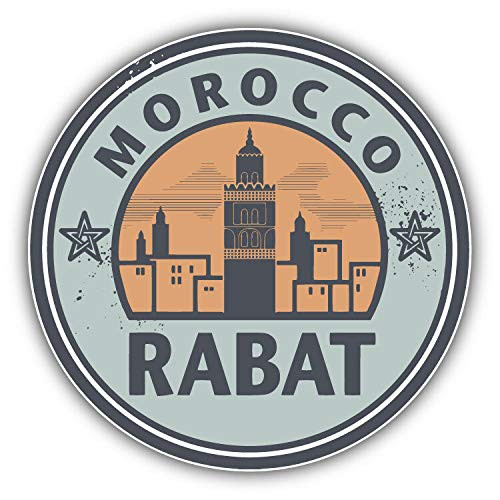 JJH Inc Magnet Rabat City Morocco Travel Stamp Flexible Vinyl Magnet Waterproof Car Magnetic Bumper Sticker 5 inch
