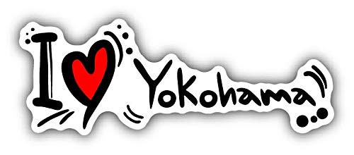 JJH Inc Magnet I Love Yokohama Travel Slogan Flexible Vinyl Magnet Waterproof Car Magnetic Bumper Sticker 5 inch