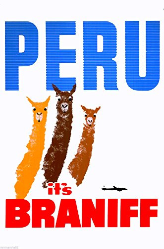 MAGNET Peru Inca South America by Clipper Llama Vintage Travel Advertisement Magnet