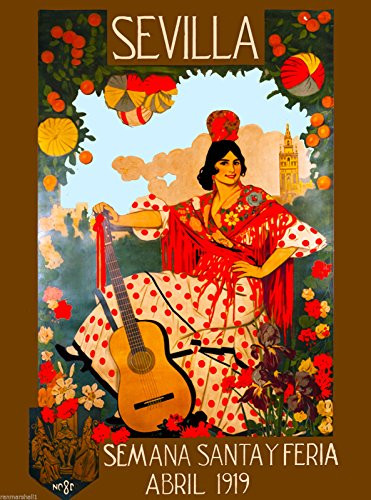 MAGNET 1919 Sevilla Seville Spain Europe European Vintage Travel Advertisement Magnet