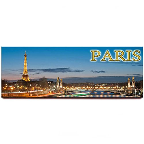 Night Paris panoramic fridge magnet France travel souvenir Night Paris panoramic fridge magnet France travel souvenir