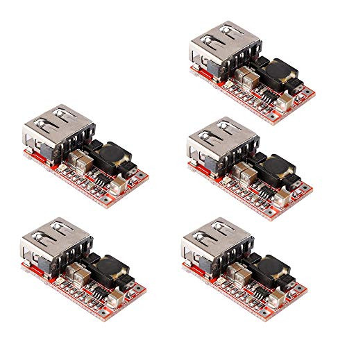KOOBOOK 5Pcs DC-DC 6-24V 12V 24V to 5V 3A CAR USB Charger Module DC Buck Step Down Converter