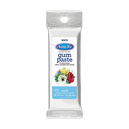 Satin Ice White Gum Paste  Vanilla  4.4 Ounces