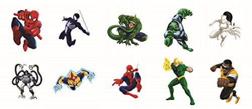 Marvel Ultimate Spider-Man Temporary Tattoos Full Set of 10 pcs  Includes Spiderman  Powerman  Venom  White Tiger Nova and More