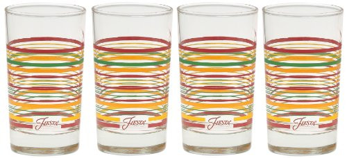 Fiesta Tangerine Stripe 7-Ounce Juice Glass (Set of 4)