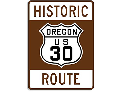 American Vinyl Historic Route Oregon 30 Brown Sign Sticker  Decal Travel rv Road us Highway