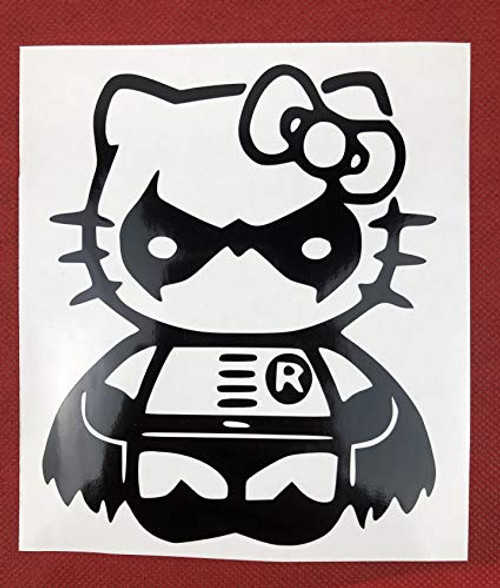 Hello Kitty Dressed As Robin Black Vinyl Decal New Gift