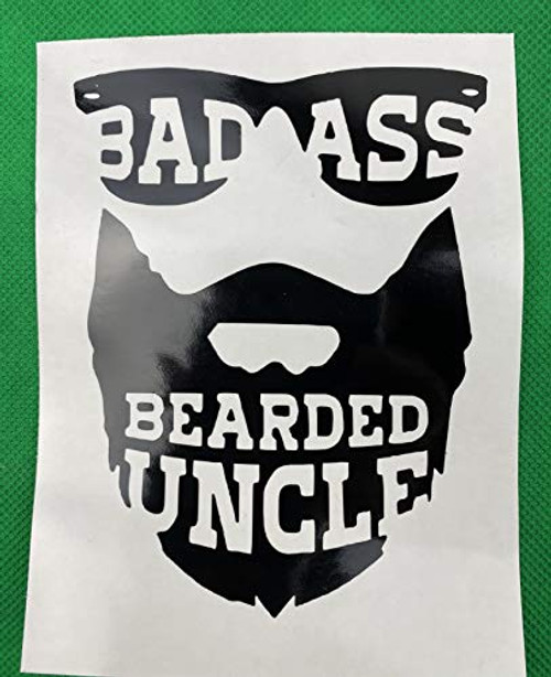 Bad Ass Bearded Uncle Black Vinyl Car Decal New Gift