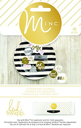 American Crafts 46 Piece Heidi Swapp Minc Chipboard Shapes