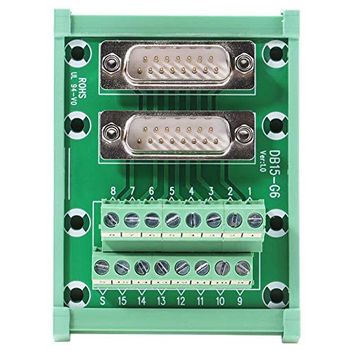 NITRIP Terminal Block Board Connector DB15-G6 Double Male Head DIN Rail Mount Interface Module Terminal Block Board Connector