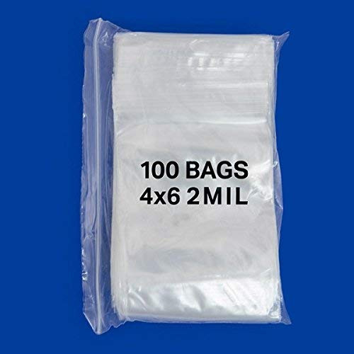 Plastic Ziplock Bag with White Block 4x6  100-Pcs