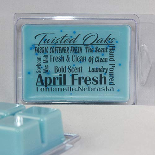 April Fresh Scented. Fresh and Clean. Soybean Blend Wax Melt. Hand Poured by Twisted Oaks Wax Works  Nebraska.