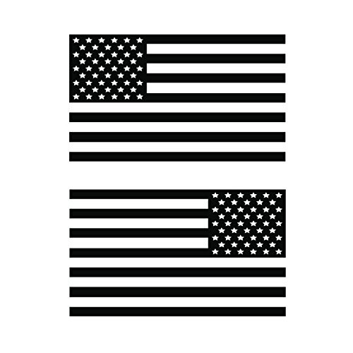 USA Subdued Single Color American Flag 50 Stars 2 Vinyl Die-Cut Decals - Includes Standard and Reversed Designs - Small - Black USA Subdued Single Color American Flag 50 Stars 2 Vinyl Die-Cut Decals - Includes Standard and Reversed Designs - Small - Black